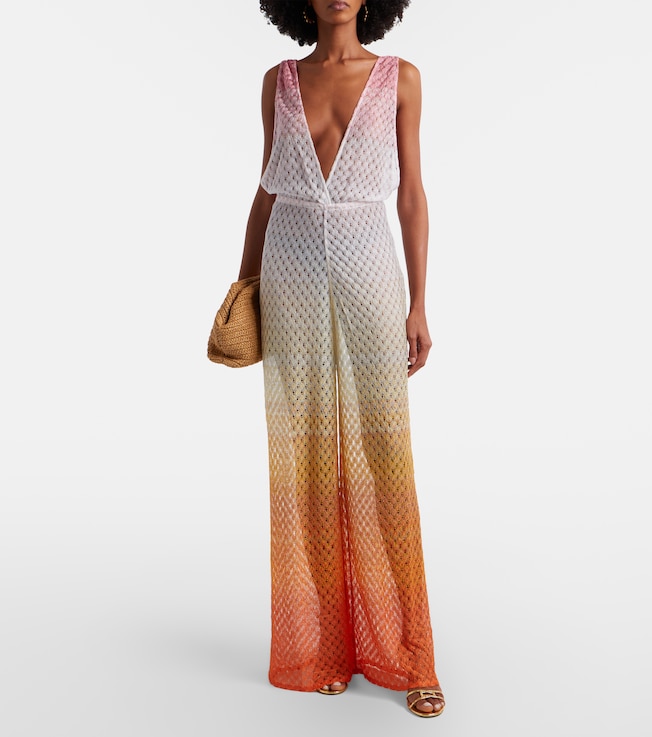 Missoni Open-knit lamé jumpsuit