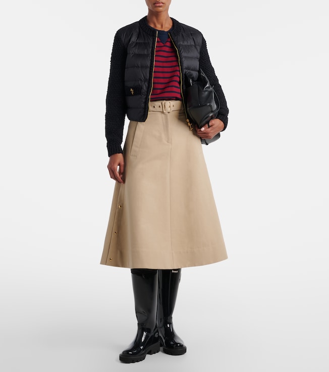 Moncler - Down-paneled bouclé-trimmed zip-up cardigan | Plush