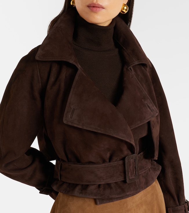NOUR HAMMOUR Nour Hammour Hatti cropped suede jacket