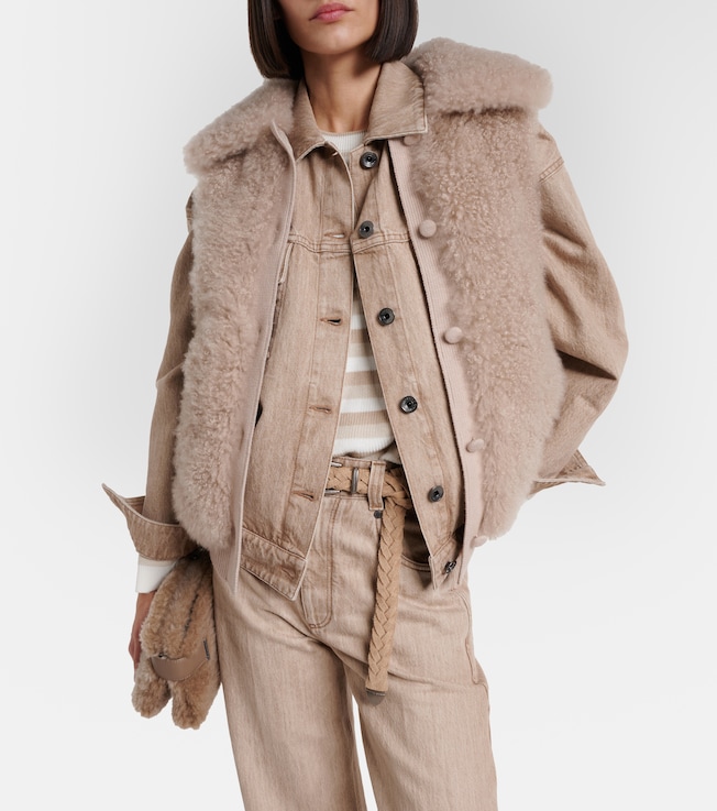 Yves Salomon Wool-trimmed shearling vest