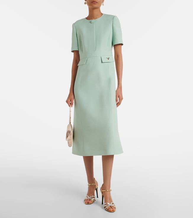 Valentino Crepe Couture VGold midi dress