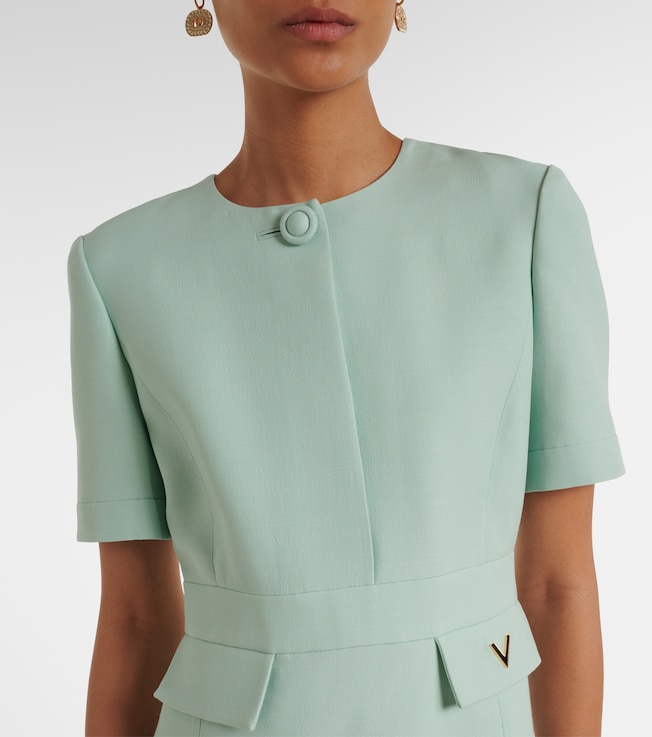  Valentino Garavani Crepe Couture VGold midi dress