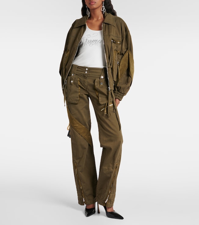 Blumarine Mid-rise flared cargo jeans