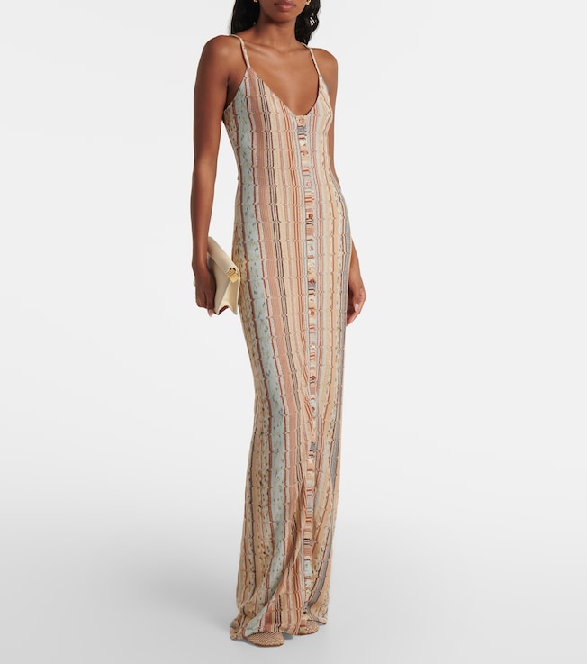 Missoni Striped lamé maxi dress