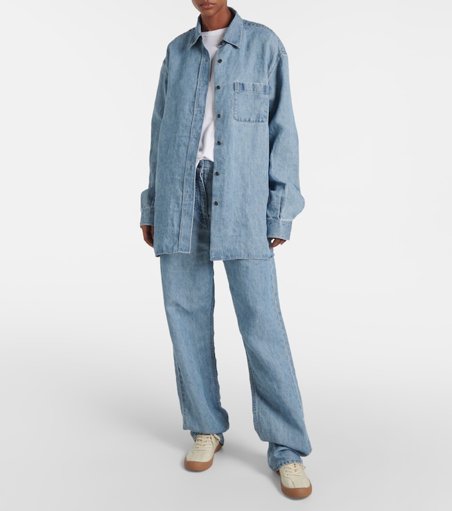 The Row Nesson oversized linen denim shirt