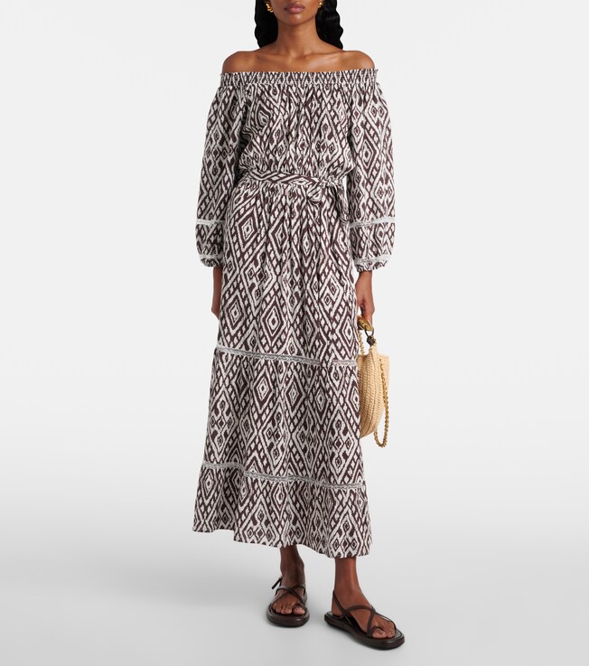 Melissa Odabash Eclipse gathered printed midi dress