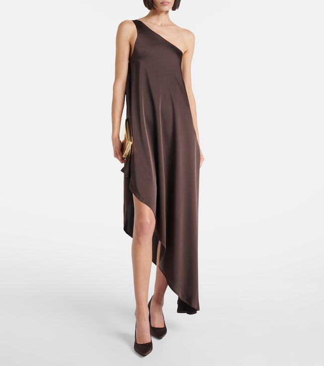 Norma Kamali One-shoulder satin midi dress