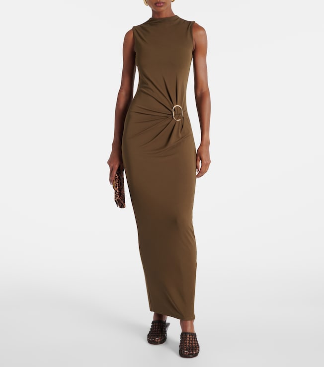 Roland Mouret Gathered jersey maxi dress