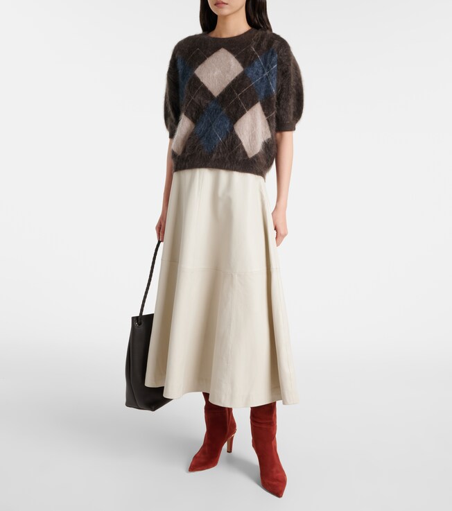 LISA YANG Juniper argyle knitted cashmere top