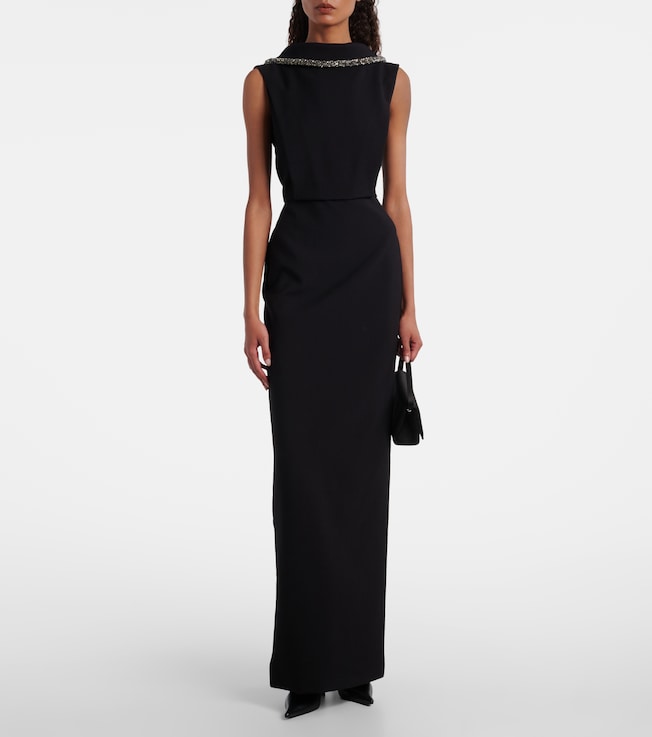 Roland Mouret Embellished crêpe gown