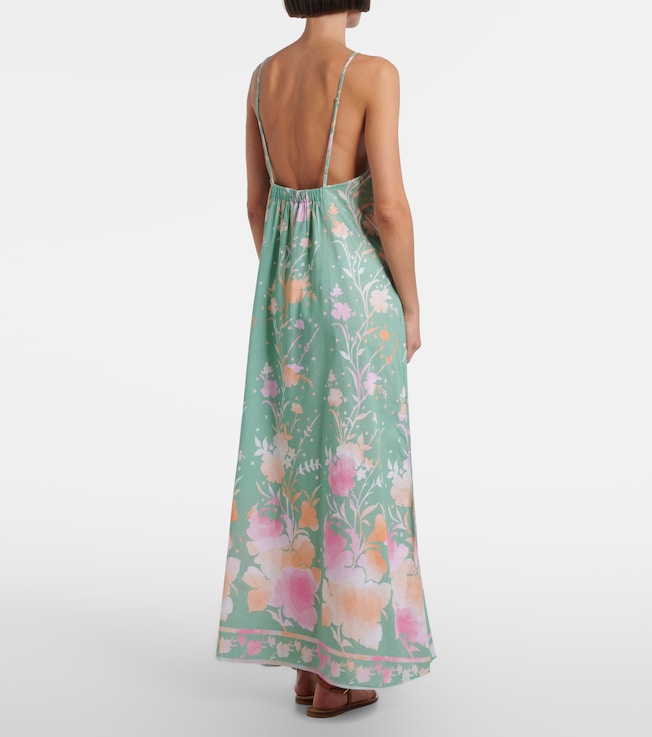  Juliet Dunn Floral cotton and linen maxi dress
