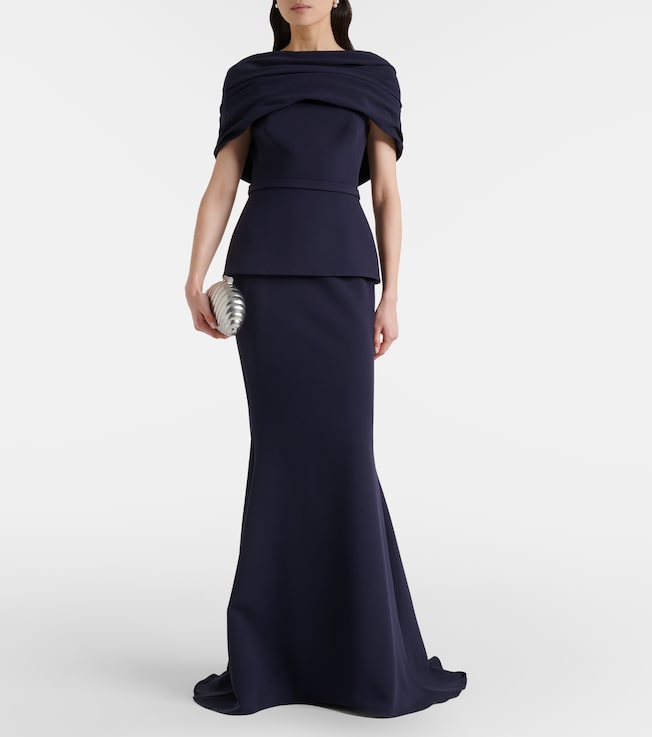 Safiyaa Loura off-shoulder crêpe gown