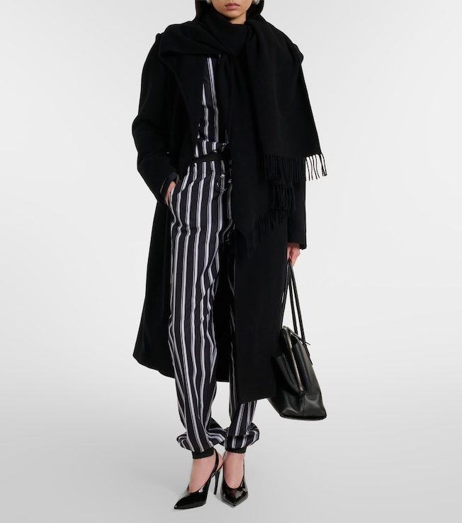 THE ATTICO Scarf-detail wool and cashmere coat