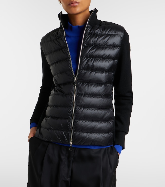 Moncler Down-paneled virgin wool cardigan