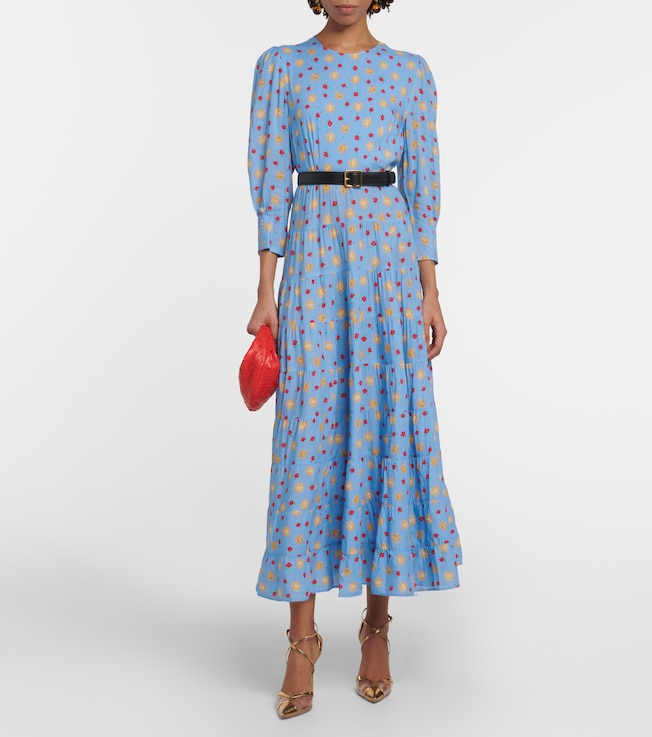 RIXO Kristen printed tiered maxi dress