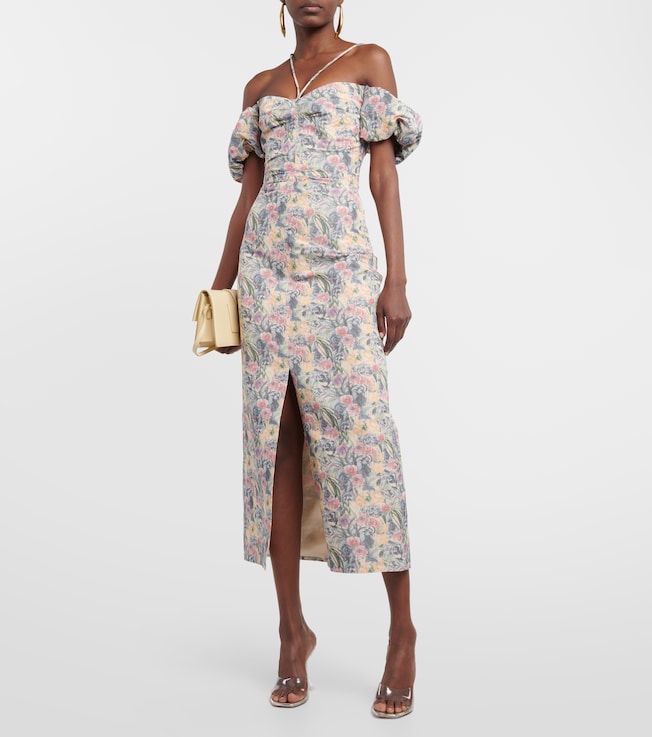 Markarian Ruched off-shoulder midi dress