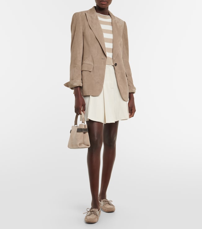 Brunello Cucinelli Embellished suede blazer