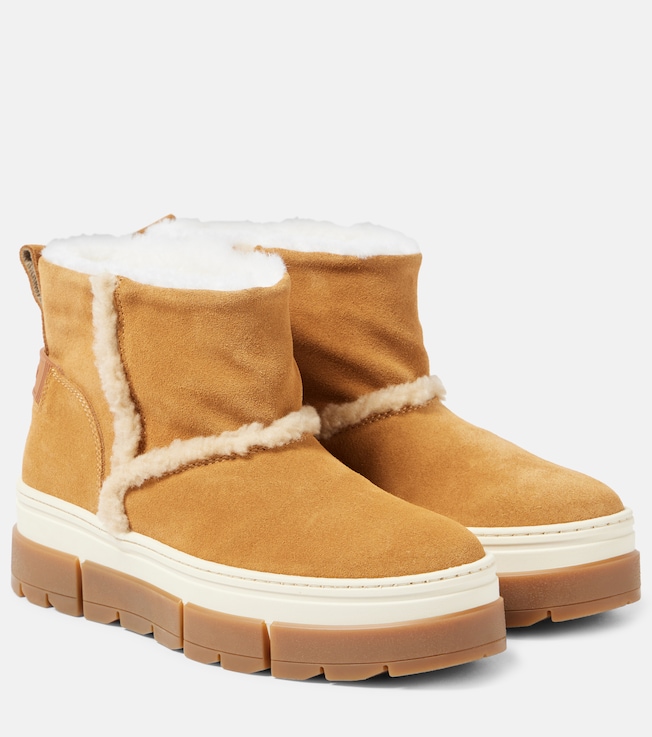 BOGNER Shearling-lined suede ankle boots