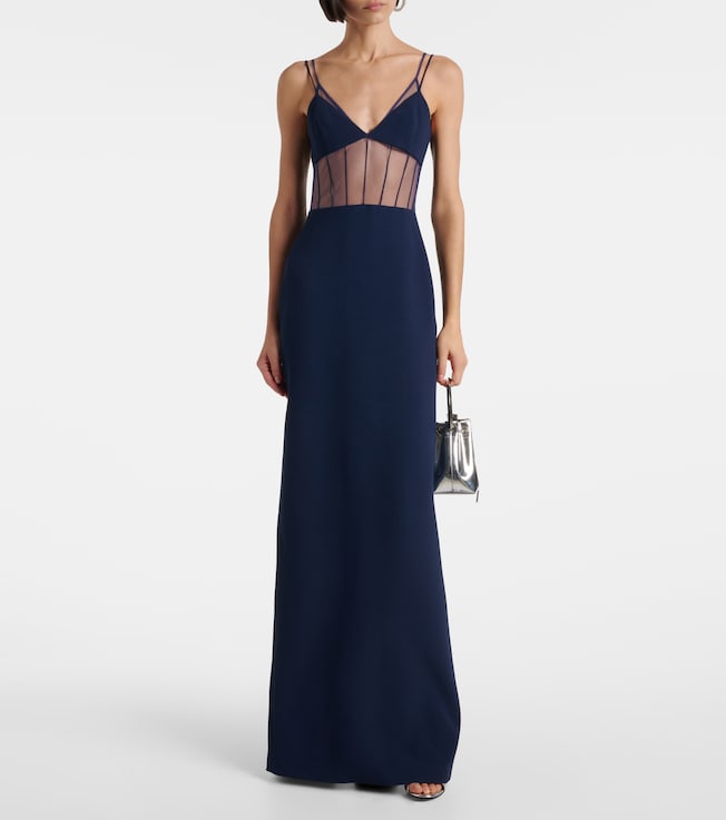 David Koma Tulle-trimmed bustier dress