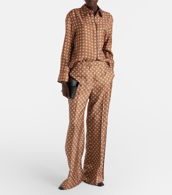 Dorothee Schumacher Dorothee Schumacher Graphic Dreams printed silk twill palazzo pants