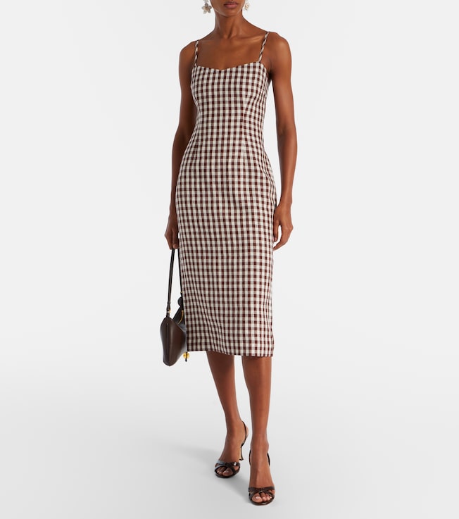 POSSE Sadie gingham linen midi dress