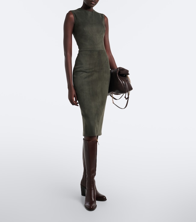 Stouls Evita suede midi dress