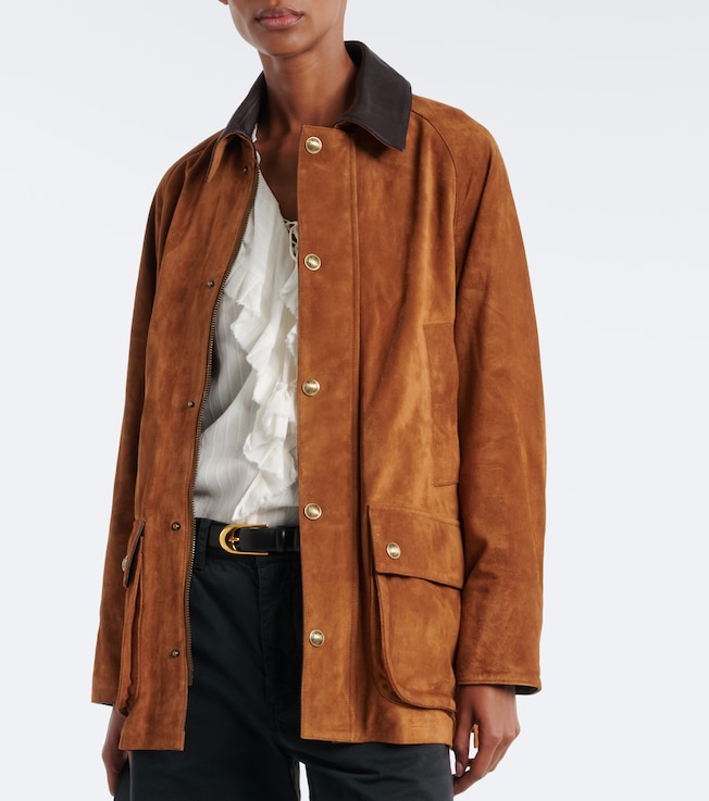 Nili Lotan Kedem leather-trimmed suede jacket