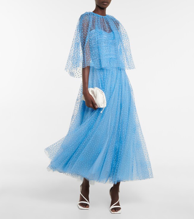 Monique Lhuillier Dotted tulle cape