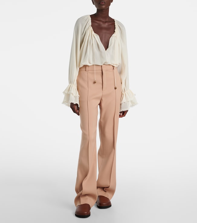 Chloé High-rise wool straight pants