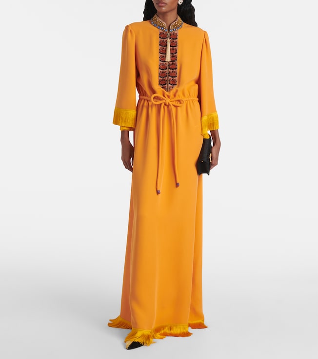 Valentino Cady Couture embroidered fringed gown