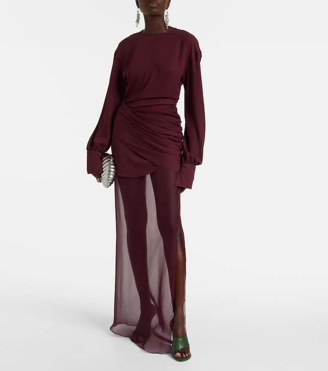 Nensi Dojaka Davina draped maxi dress