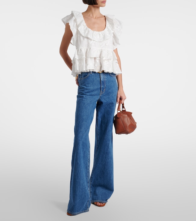 Dorothee Schumacher Slees embroidered ruffled cotton top