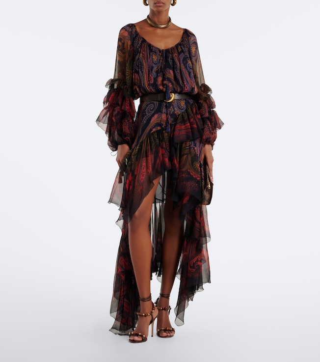 Etro Printed silk chiffon gown