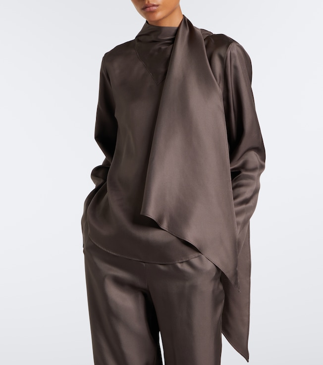 LOULOU DE SAISON Gala scarf-detail silk blouse