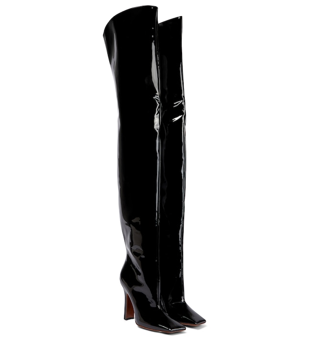 Vetements Boomerang leather over-the-knee boots