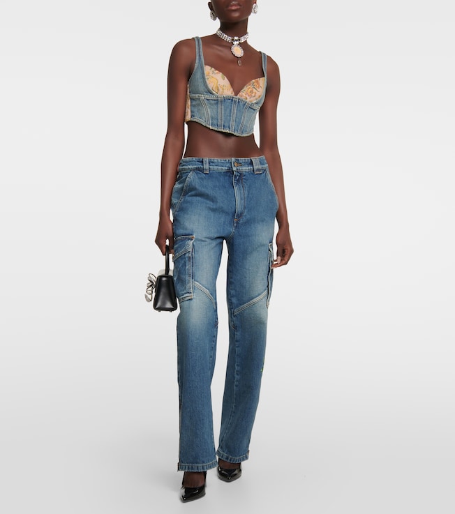 Alessandra Rich Sequin-embellished flared jeans