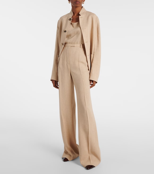 Loro Piana Emmit linen crêpe flared pants