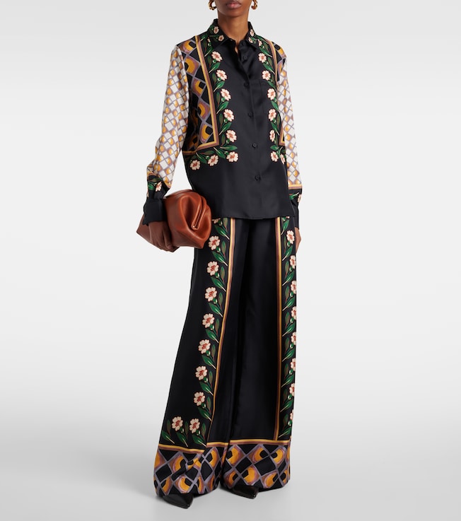 La DoubleJ Dazed Placée silk twill palazzo pants