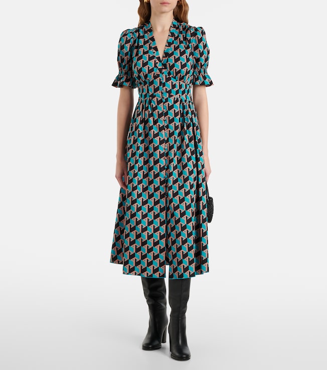 Diane von Furstenberg Erica printed cotton midi dress
