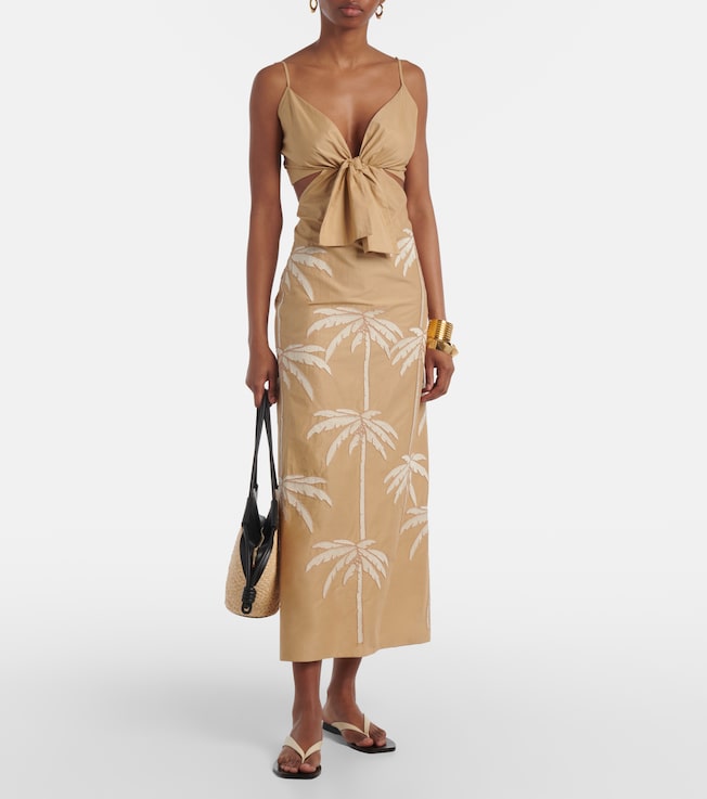 Johanna Ortiz Sea Swirl tie-detail cutout midi dress