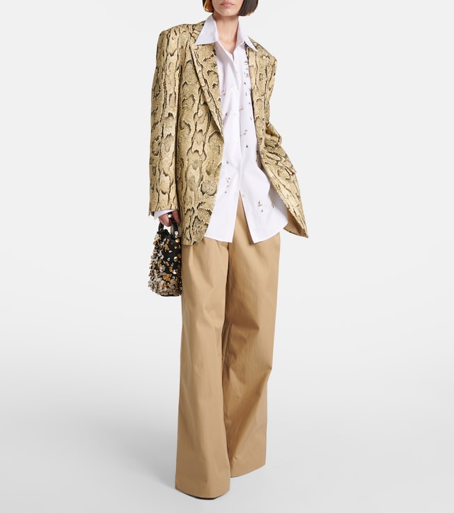 Dries Van Noten Low-rise cotton twill wide-leg pants
