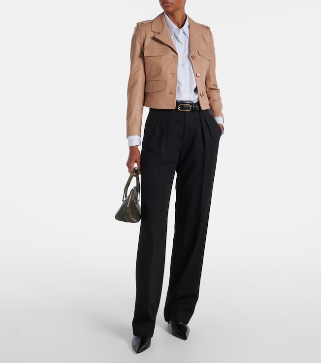 Dorothee Schumacher Sleek Statement cropped leather jacket
