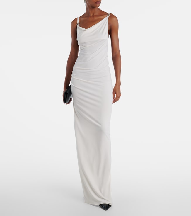 Coperni Draped open-back jersey maxi dress