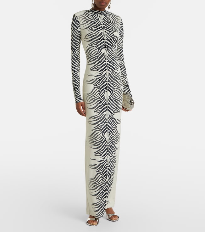 DE LA VALI Kari zebra-print maxi dress