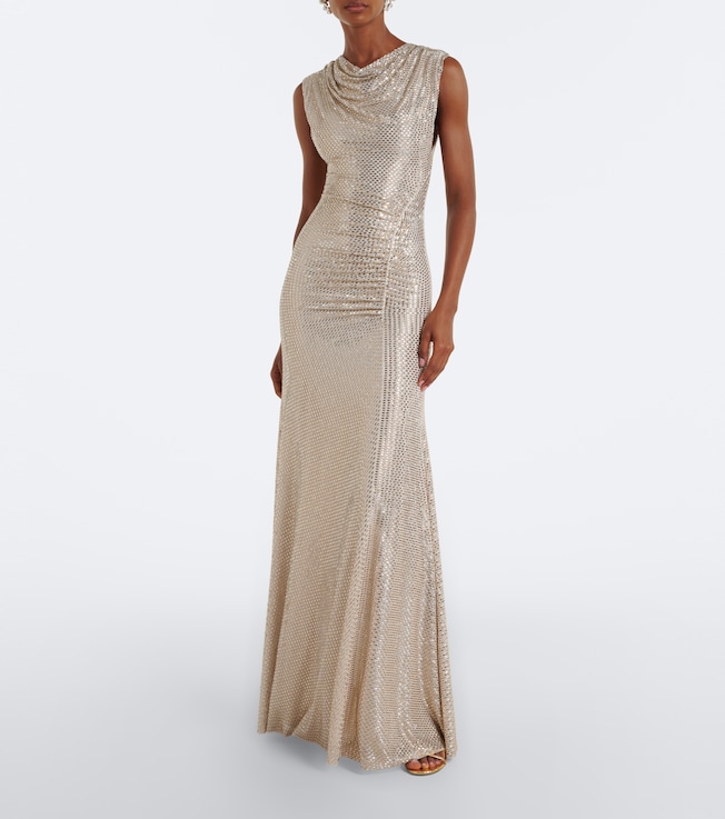 Roland Mouret Embellished gathered gown