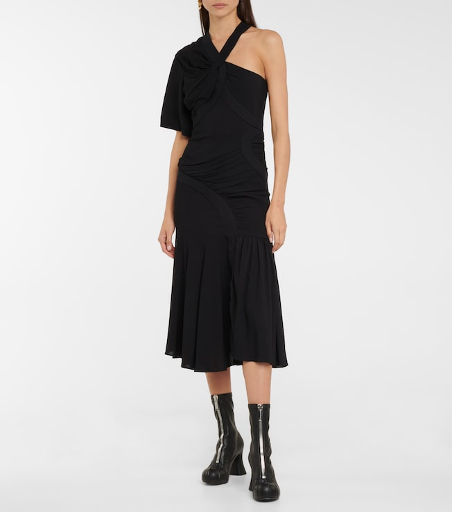 Stella McCartney Emmeline crêpe one-shoulder midi dress