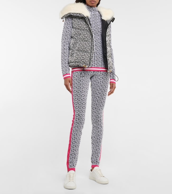Balmain Jacquard-knit wool-blend leggings