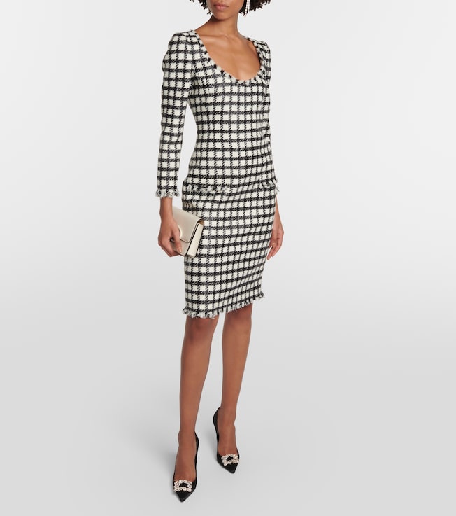 Oscar de la Renta Wool-blend tweed midi dress