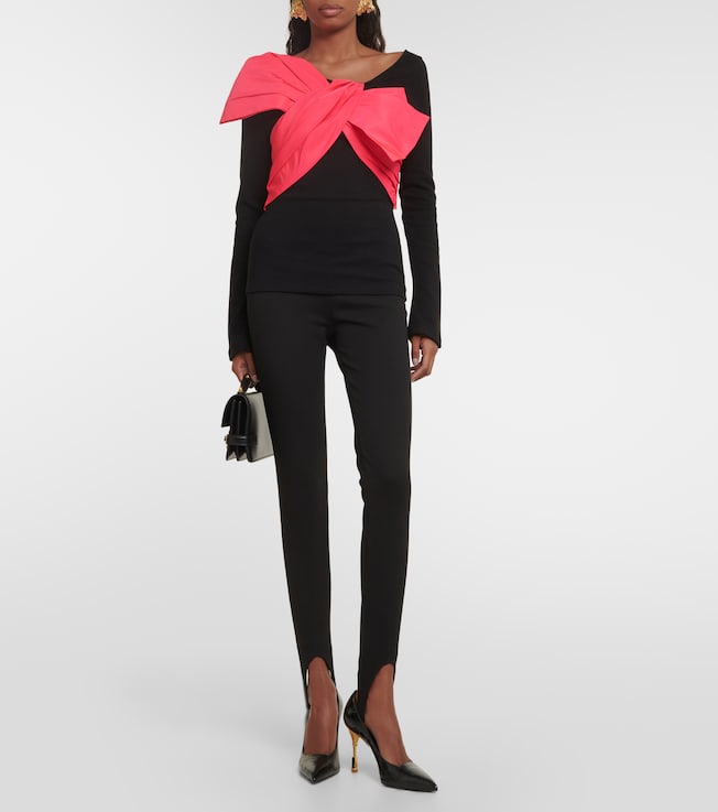 Balmain Bow-detailed jersey top
