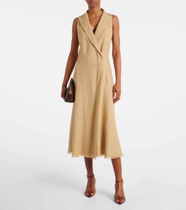 Ralph Lauren Collection Silk and linen midi dress